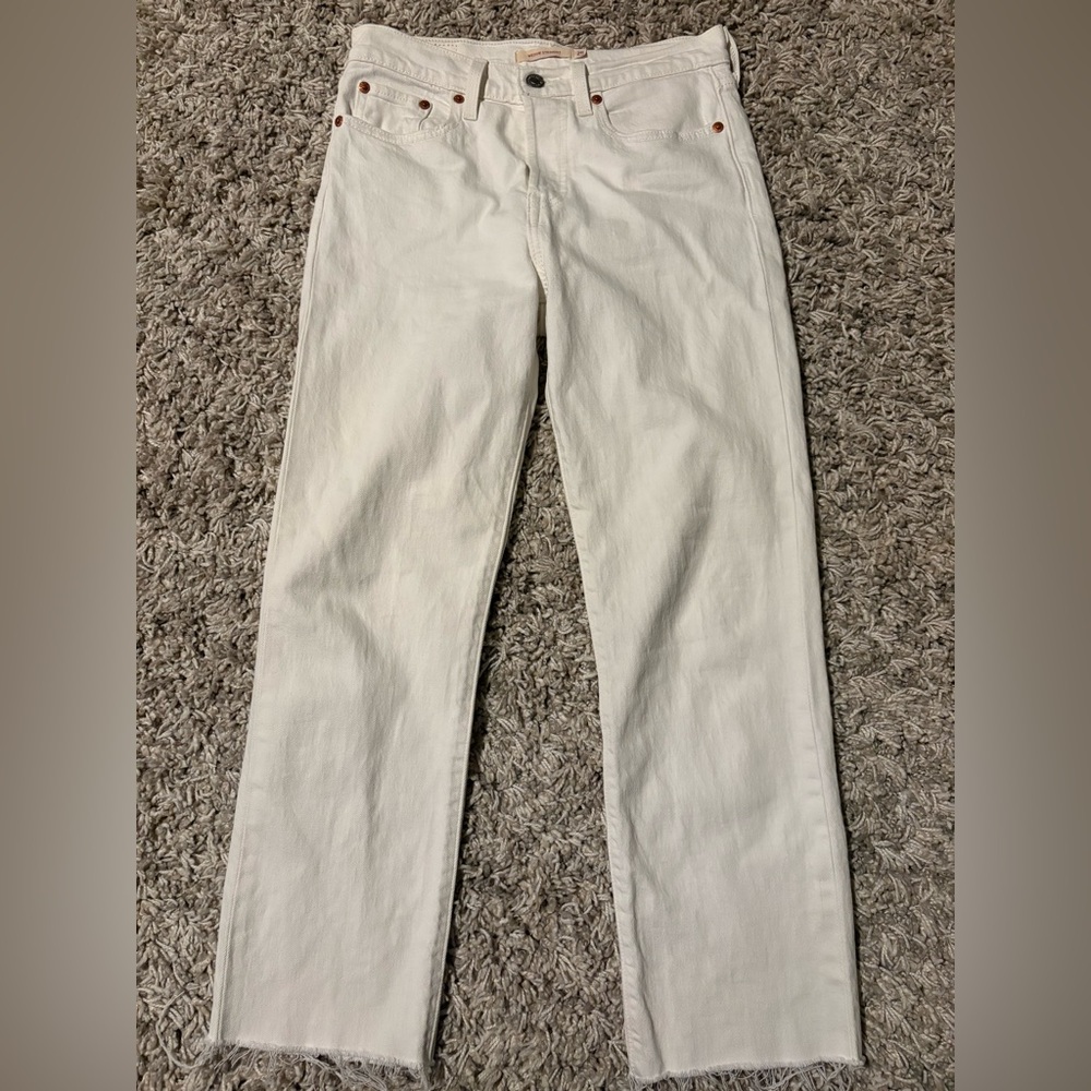 Cream Straight-Leg Pants